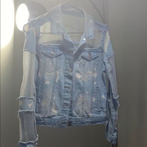 Distressed denim sheer jacket, great condition
